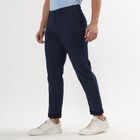 Men's Slim Fit Casual Trousers , Navy Blue, small image number null