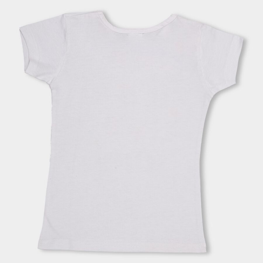 Girls' 100% Cotton T-Shirt, सफ़ेद, large image number null