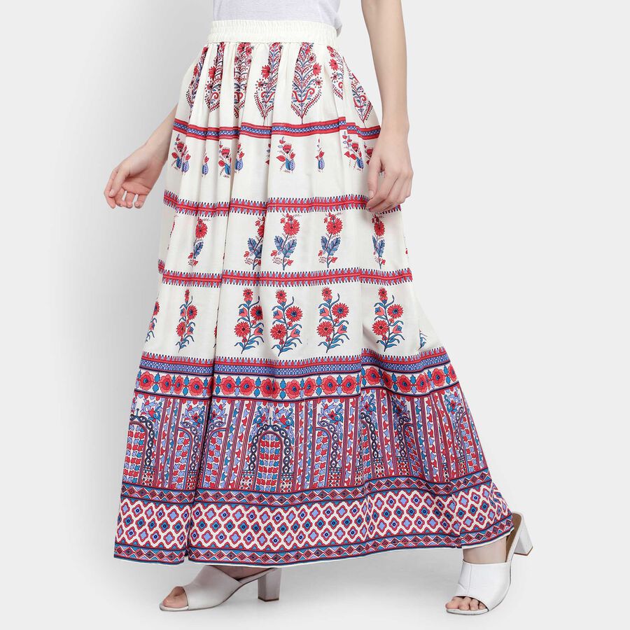 Solid Lehenga Skirt, सफ़ेद, large image number null