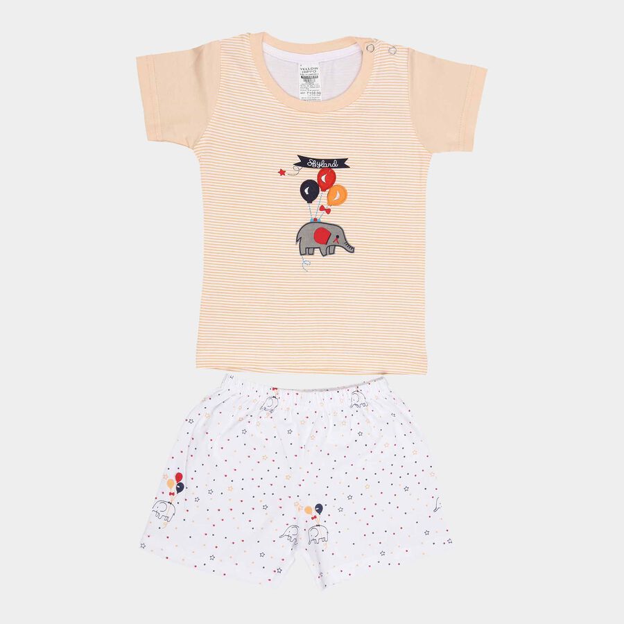 Infants Cotton Baba Suit, Peach, large image number null