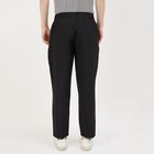 Men's Jet Black Regular Fit Zip Pocket Track Pants, Black, small