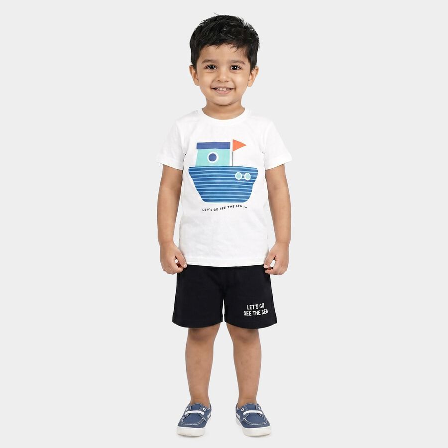 Boys' Knit Baba Suit, White, large