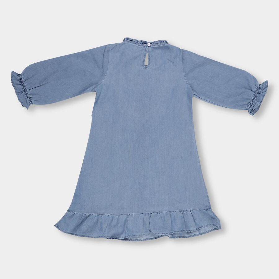 Girls'Frock, मध्यम नीला, large image number null