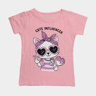 Girls' T-Shirt, हल्का गुलाबी, small