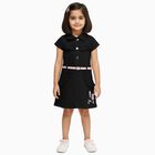 Girls' Cotton Blend Sleeveless Casual Frock, Black, small