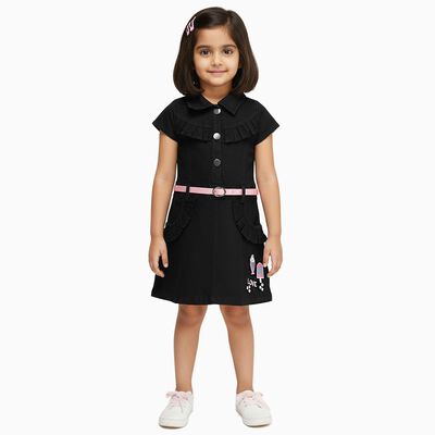 Girls' Cotton Blend Sleeveless Casual Frock
