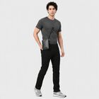 Men's Black Slim Fit Solid Jeans, काला, small