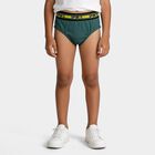 Boys' Green Regular Fit Solid Briefs, हल्का हरा, small