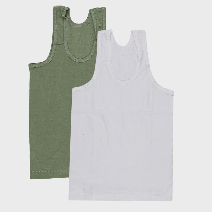 Boys' Multicolour Cotton Round Neck Casual Vest, हल्का हरा, large