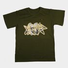 Boys' Half Sleeves T-Shirt, ओलिव, small