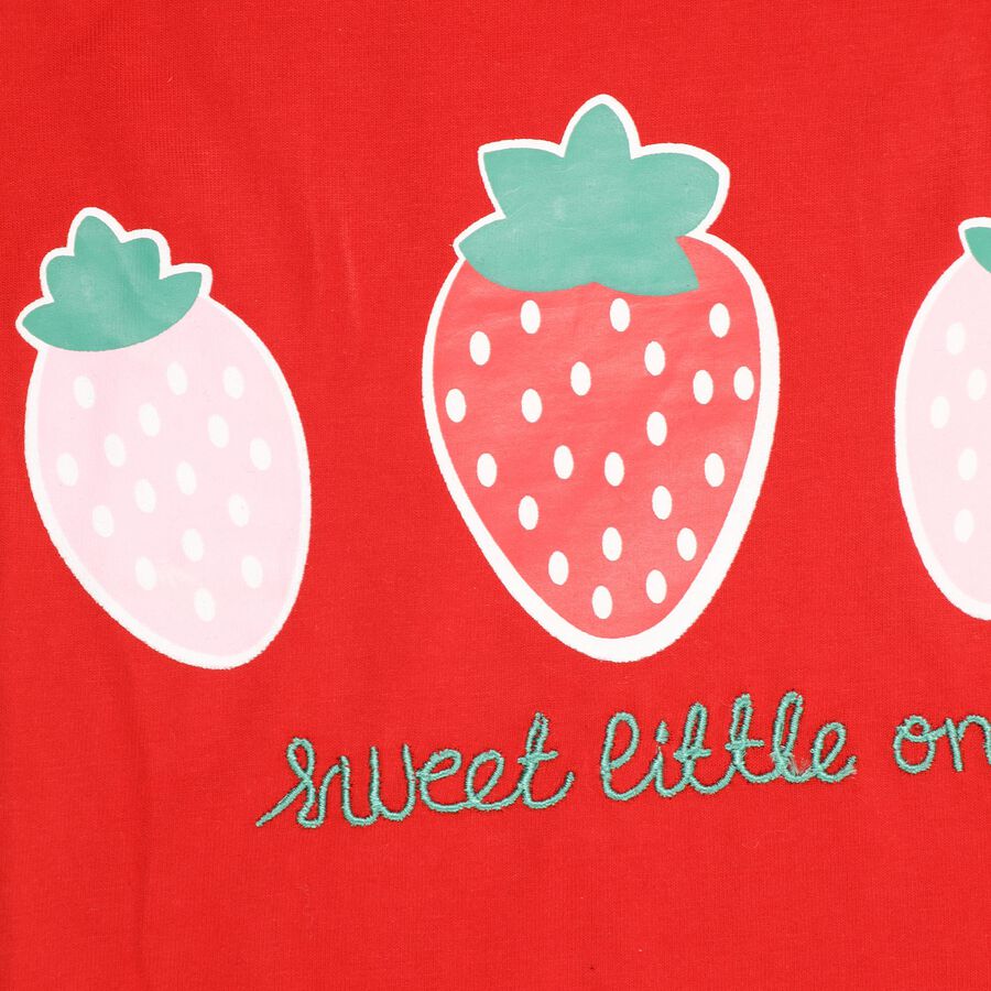 Infant Girls' 100% Cotton Short Set , लाल, large image number null
