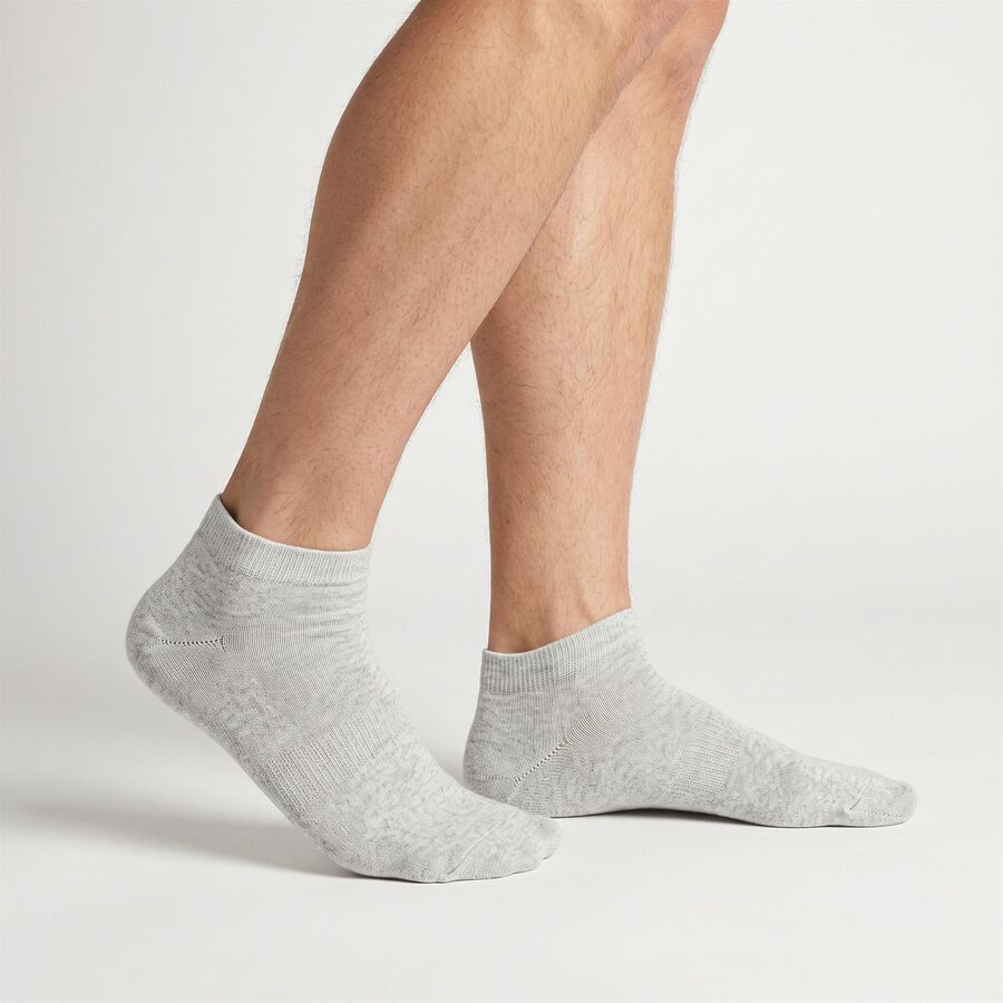 Men's Ankle Length Regular Fit Solid Pack of 3 Socks ( Black, Grey, White ), Black, large