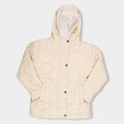 Girls Light Beige Hooded Casual Jacket, Beige, small image number null