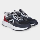 Men's Navy Blue Lace-Up Sneakers, Navy Blue, small