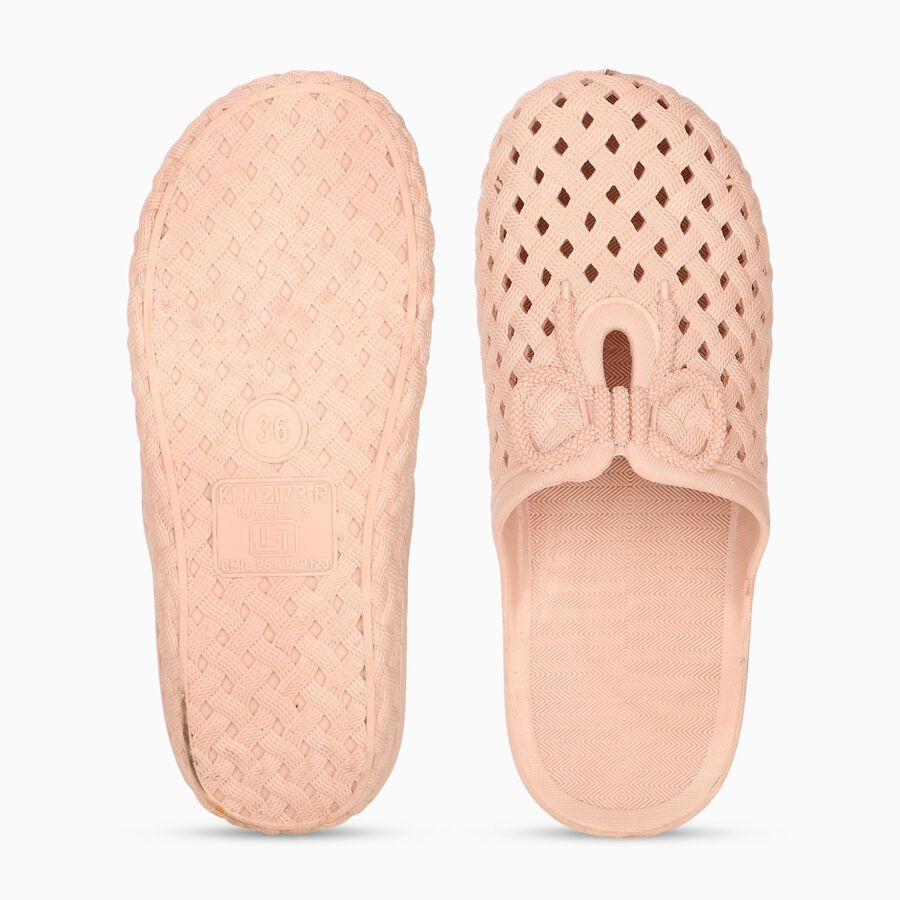 Women's Peach Slip-On Mules Clogs, पीच, large