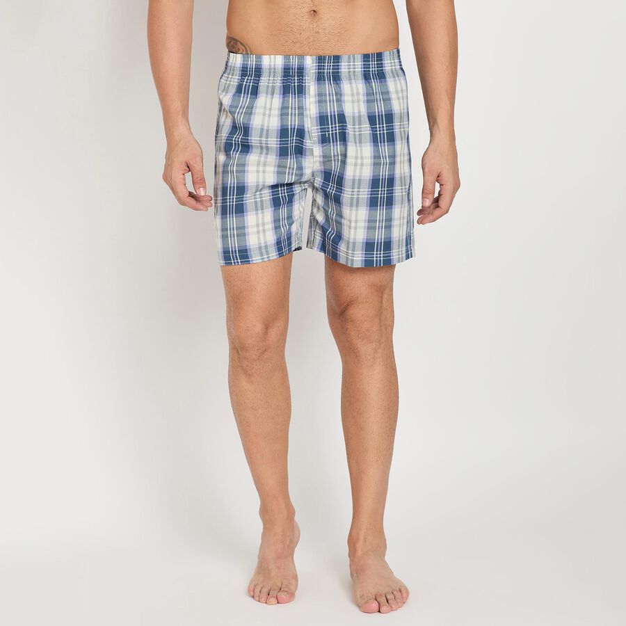 Men's 100% Cotton Boxers, सफ़ेद, large image number null
