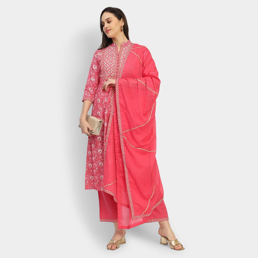 Ladies' Kurta , रानी (फ्यूशिया), large image number null