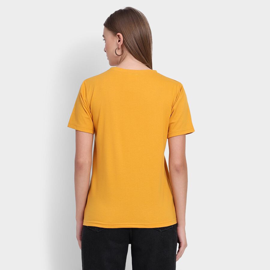 Ladies' Round Neck T-Shirt, मस्टर्ड, large image number null