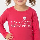 Girls Fuchsia Round Neck Regular Top, Fuchsia, small