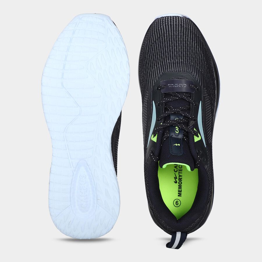 Men's Navy Blue Lace-Up Sneakers, नेवी ब्लू, large