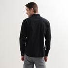 Men's 100% Cotton Regular Collar Casual Shirt, Black, small image number null