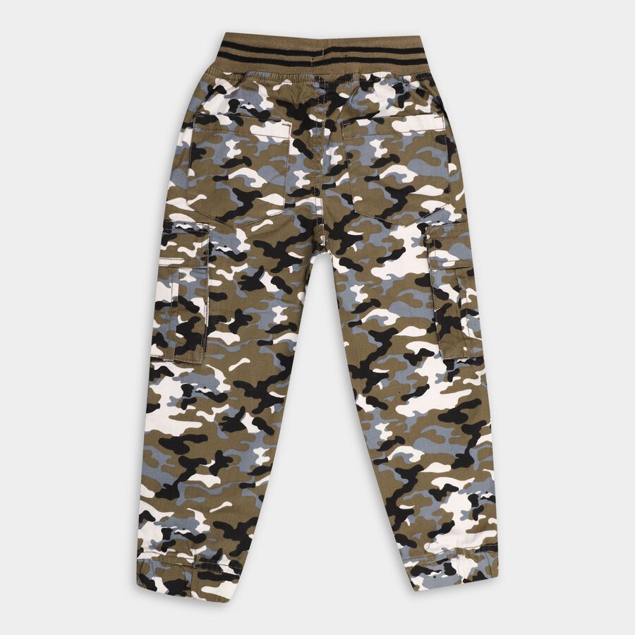 Boys' 100% Cotton Trousers, Olive, large image number null