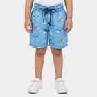 Boys Light Blue Regular Fit Printed Bermuda Shorts, Light Blue, small