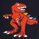 Boys Deep Midnight Navy Blue Crew Neck Graphic Pullover, नेवी ब्लू, small image number null