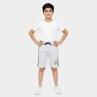 Boys' Grey Regular Fit Graphic Printed Bermuda Shorts, एक्रू मिश्रित, small