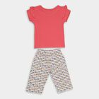 Girls' 100% Cotton Capri Set, Pink, small