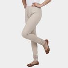 Women's Beige Cotton Blend Classic Fit Churidar, गहरा पीला, small