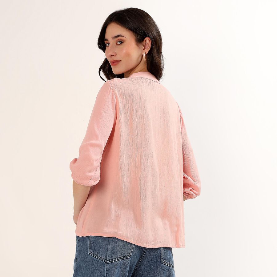 Women's Light Pink Classic Collar Casual Shirt, Light Pink, large