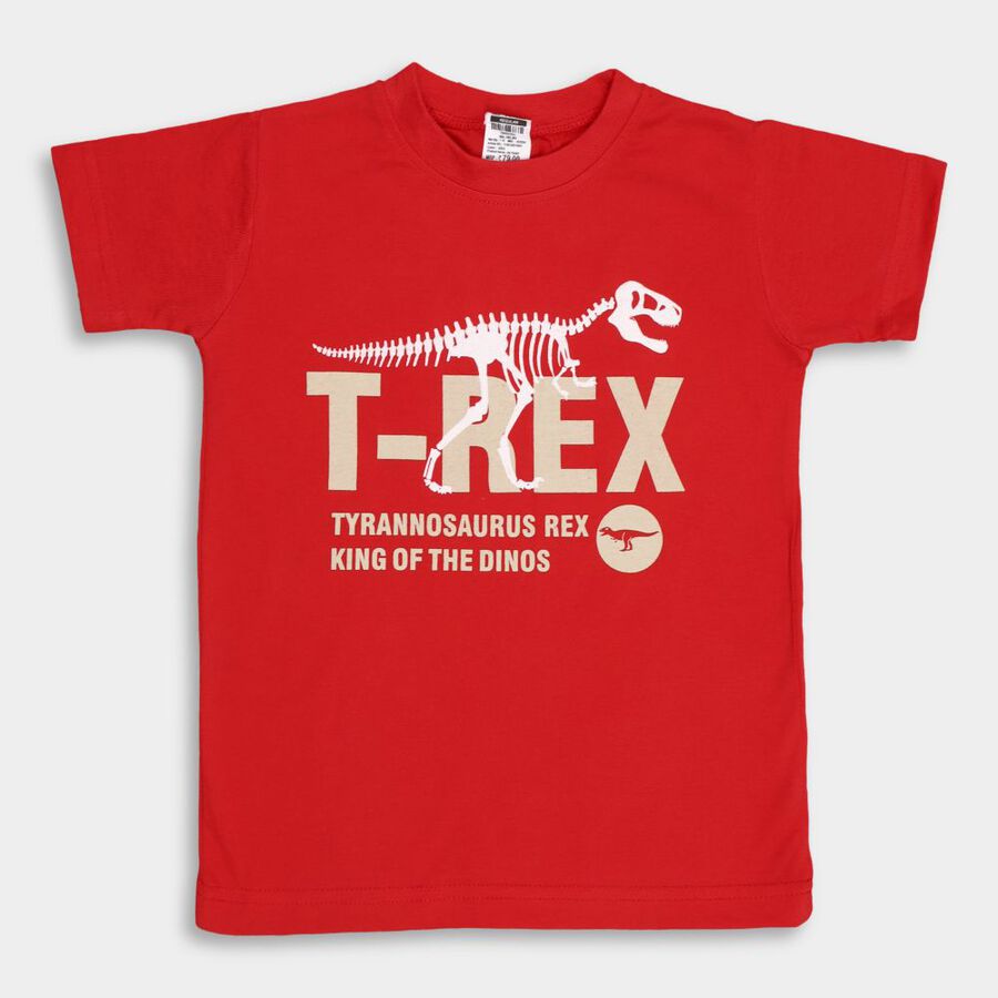 Boys' Half Sleeves T-Shirt, Red, large image number null