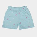 Girls' Light Blue Cotton Blend Shorts, हल्का नीला, small