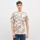 Men's Muted Khaki Cotton Round Neck Casual T-Shirt, Khaki, small