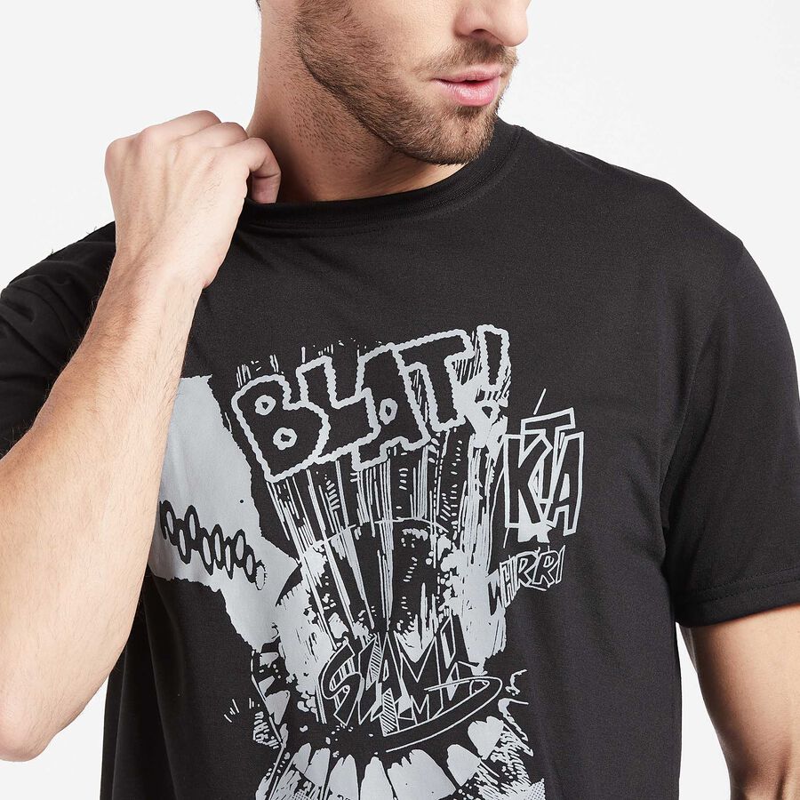 Round Neck T-Shirt, Black, large image number null