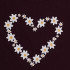 Girls Wine Cotton Blend Round Neck Casual T-Shirt, Wine, small