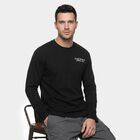 Men's Black Crew Neck Regular T-Shirt, Black, small