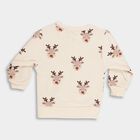 Infants' Light Beige Cotton Crew Neck Graphic Sweatshirt, Beige, small image number null