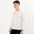 Men's Off White Round Neck Thermal, Off White, small image number null