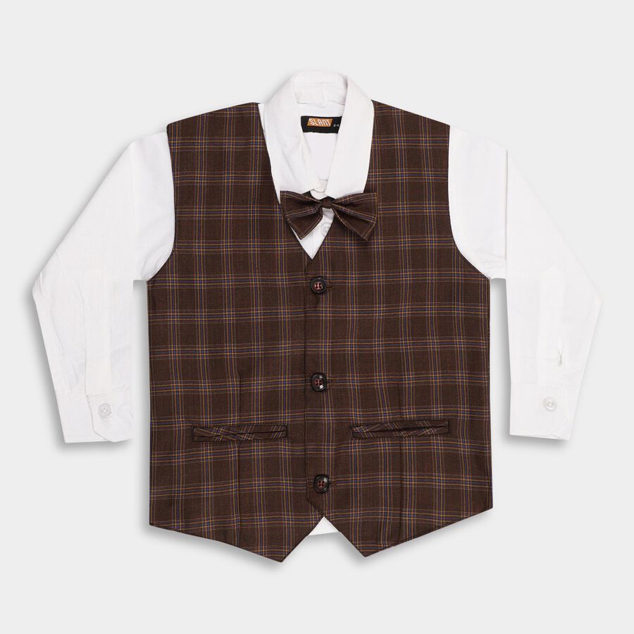 Boys' 100% Cotton Casual Shirt , Brown, large image number null