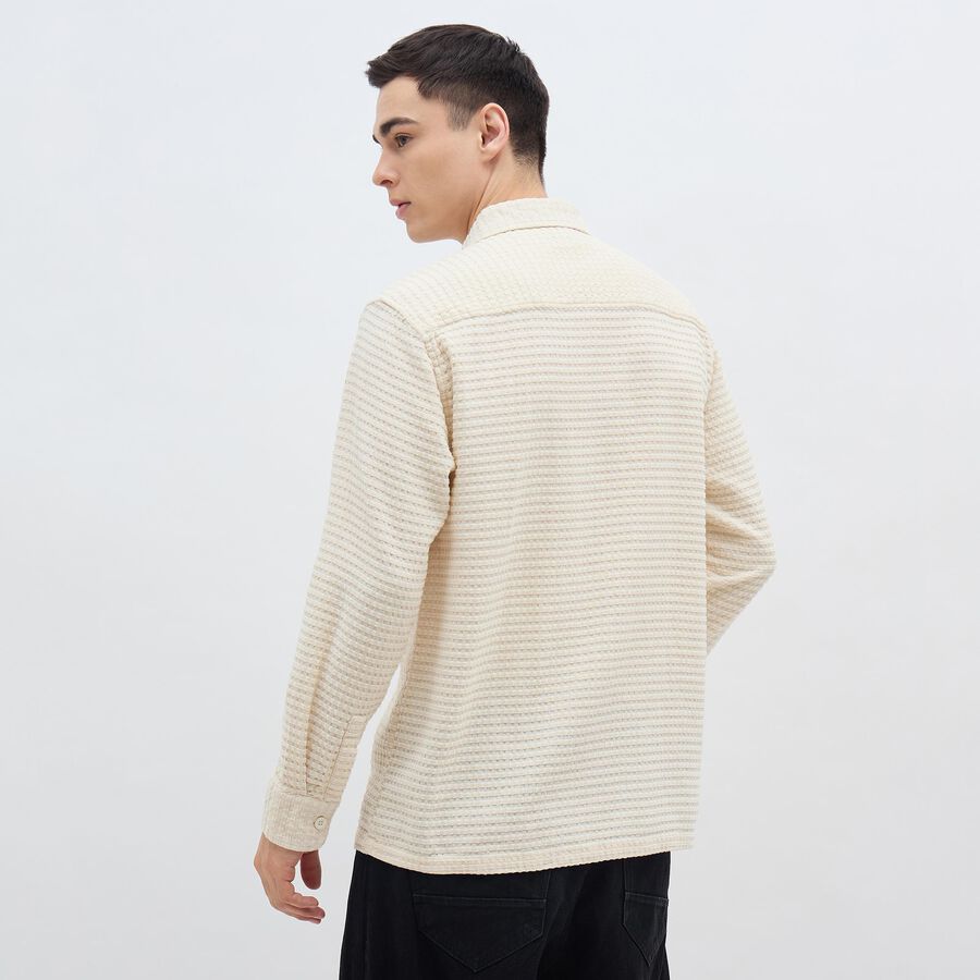 Men's Rich Eggshell White Classic Casual Shirt, Off White, large image number null