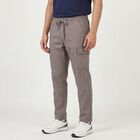Men's Grey Slim Fit Cargo Trousers, Light Grey, small