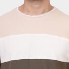 Men's 100% Cotton Round Neck Half Sleeves T-Shirt , Khaki, small