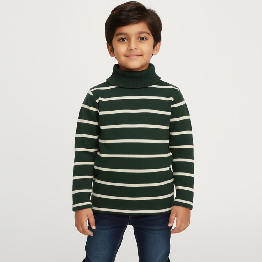 Boys' Pullover, Dark Green, large image number null