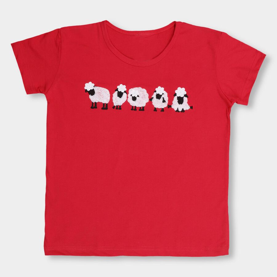 Girls' 100% Cotton T-Shirt, Fuchsia, large image number null