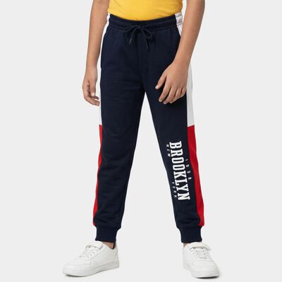 Boys' Navy Blue Color-Blocked Cotton Blend Pyjama