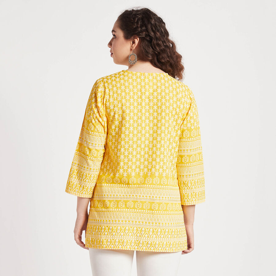 Solid Straight Kurti, Yellow, large image number null