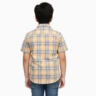 Boys Bright Mustard Yellow Cotton Half Sleeve Classic Casual Shirt, Yellow, small image number null