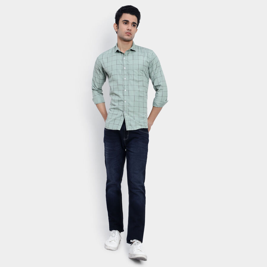 Checks Casual Shirt, Light Green, large image number null